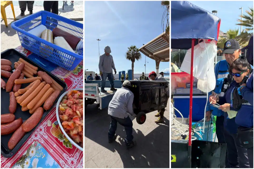 Operativo en Balneario Municipal de Antofagasta termina con retiro de carros de comida informal por riesgos sanitarios y de seguridad