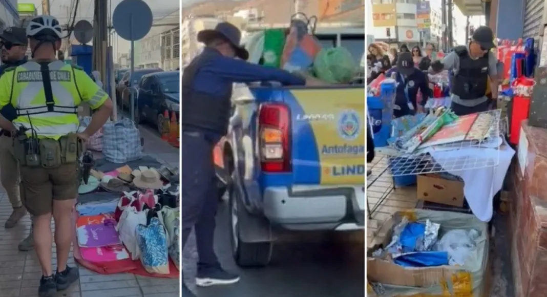 Más de una tonelada de productos decomisados en operativos contra el comercio ambulante en el centro de Antofagasta