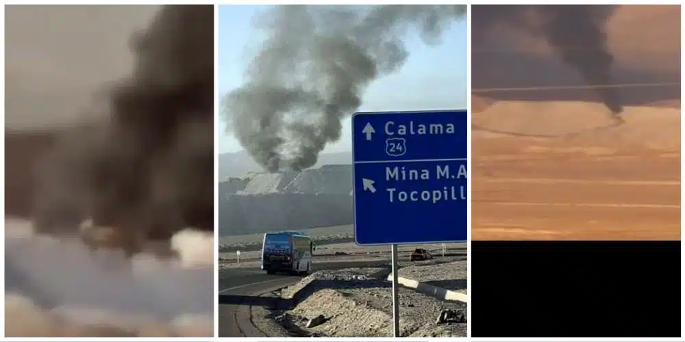 Emergencia en División Ministro Hales: Camión de alto tonelaje se incendia en área mina