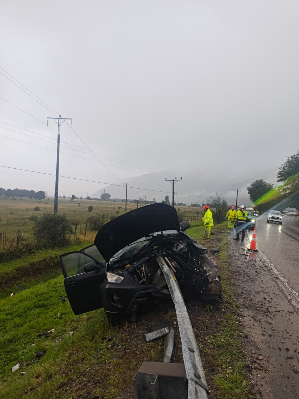 Una persona resulta herida en un accidente de alta energía en la carretera Aysén-Chacabuco.