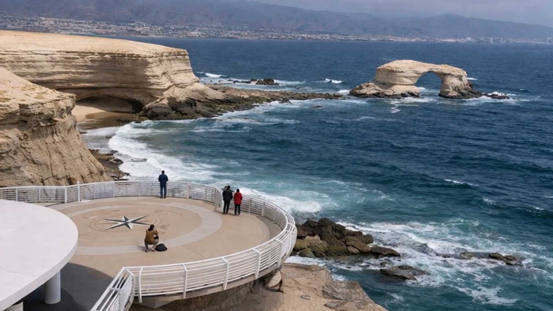 El mirador en La Portada de Antofagasta avanza con su renovación: contará con un diseño actualizado y mayor capacidad.